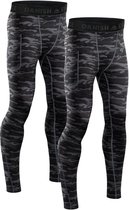 DANISH ENDURANCE Compressiebroeken - Sneldrogende Anti-Schurende Hardloopbroeken - Heren - 2 Paar - L