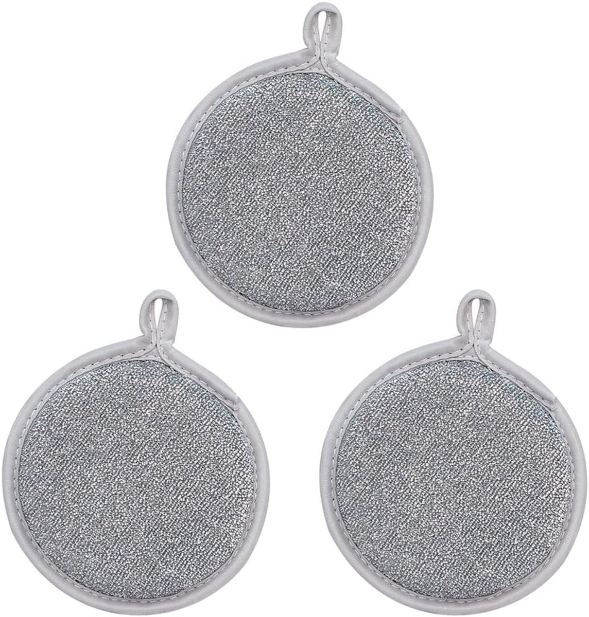 3 x wasbare en herbruikbare spoelspons met microvezel, 12,5 cm, ideaal voor grondige reiniging van hardnekkig vuil in de keuken en badkamer
