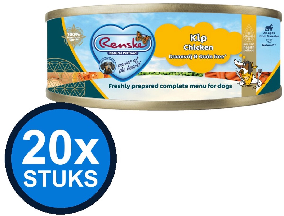 Renske Renske vers vlees maaltijd hond kip graanvrij 95gr