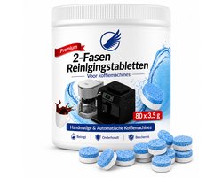Reinigings tabletten Koffiemachine – 80 Stuks – 3.5 gram 2 Fasen – Extra Sterk – Jura, Siemens, Bosch, Philips, Saeco, Krups, De’Longhi geschikt
