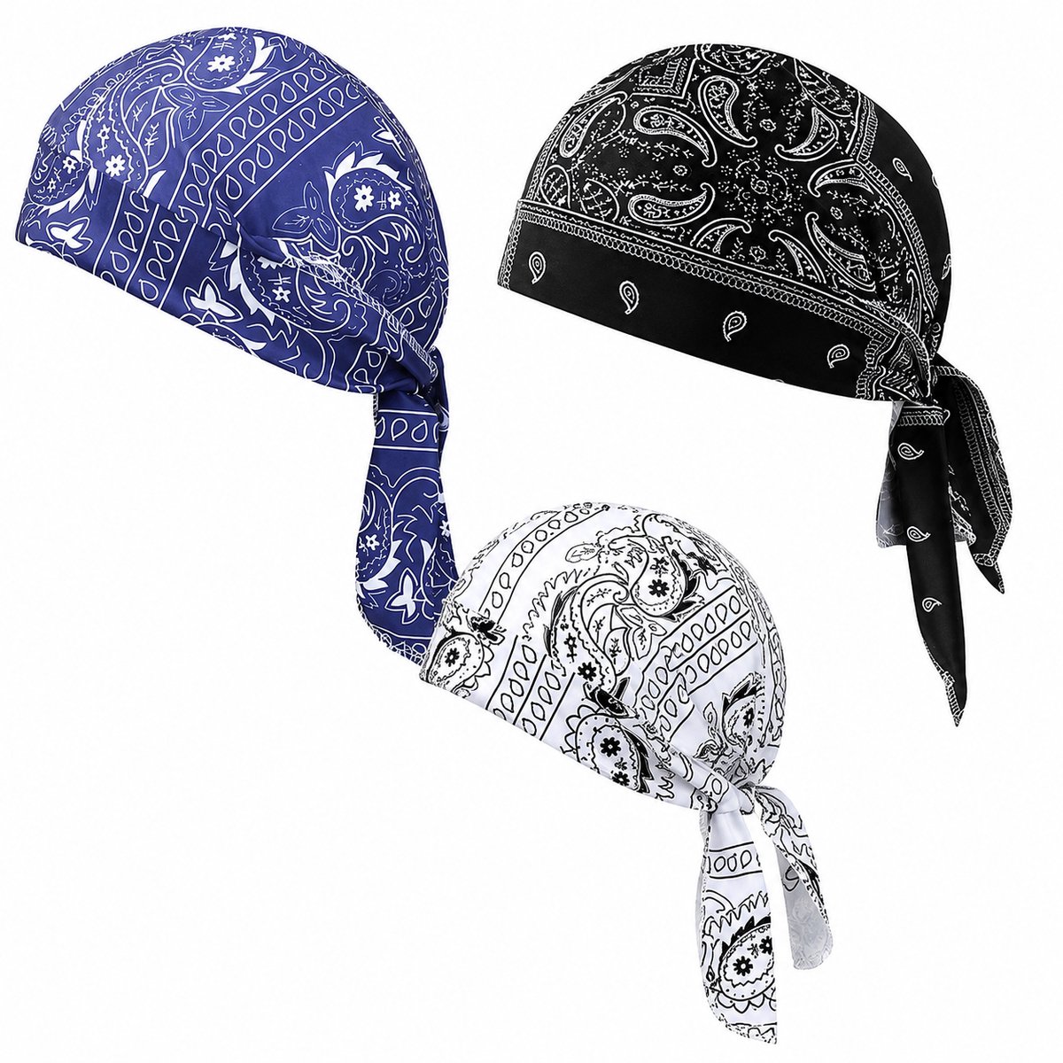 Vivva - Helmmuts voor onder Helm - Set van 3 - Vochtafvoerende Fietsmuts & Schedelmuts - Ademend & Sneldrogend - Heren & Dames - ELASCAP