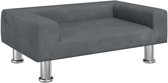 vidaXL Donkergrijze Fluwelen Hondenmand - 70x45x26,5 cm Hondenbed - Hondenmand - Velvet Hond Bed - Donkere Grijze Hondenmand - Klein Hondenbed