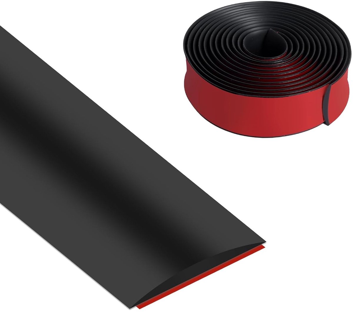 Overgangsprofiel - Zelfklevend Vinyl - Voor het afdekken van vloernaden - Zwart 4 cm x 3 m