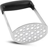 HI NATURE™ Pureestampers - Aardappelpers - Aardappelstamper - Roestvrijstalen - Voor Aardappelpuree Groentepap - Ergonomisch Ontwerp - RVS Pureeknijper - Vaatwasserbestendig - Robuuste kwaliteit - (Zilver)