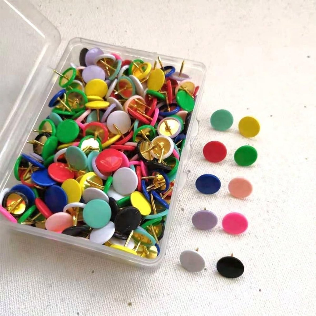 Tekening Pins - Kaart Tacks - Kurkbord Decoratie - Plastic Kop Staal Punt - 100 Stuks - Gemengde Kleur