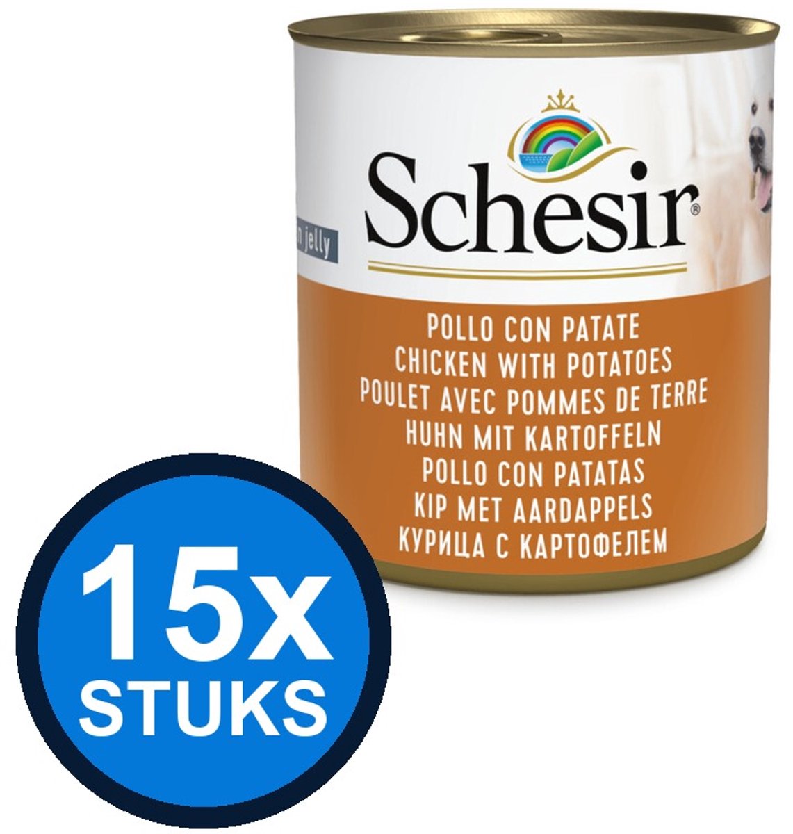 Schesir Schesir hond blik gelei kip&aardappel 285gr