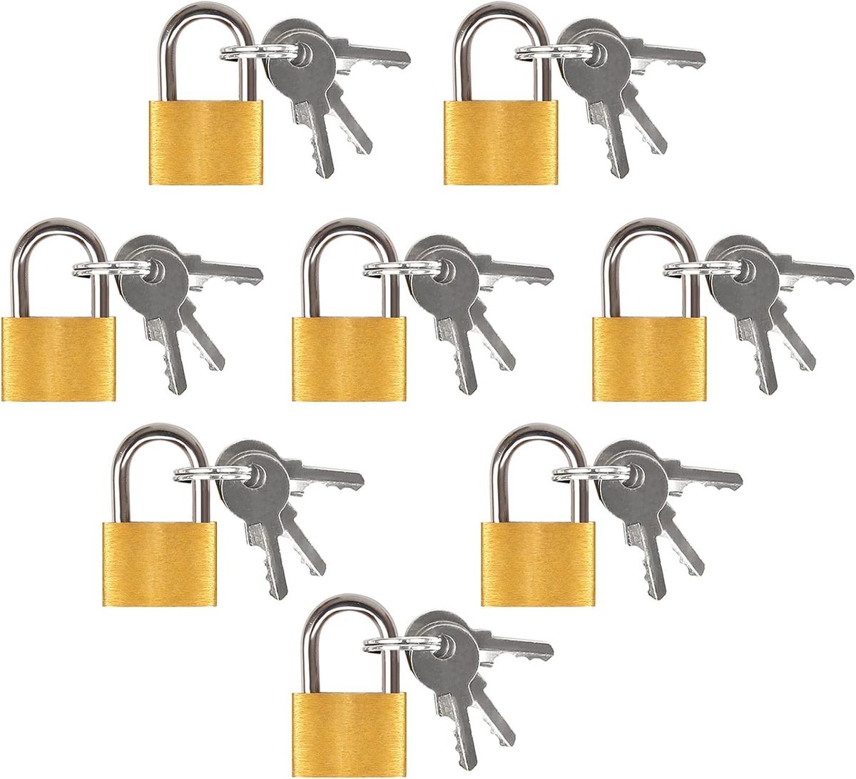 Klein Hangslot voor Bagage - Messing - 2,9 x 1,8 x 0,5 cm - Mini Bagageslot met Sleutel - Voor Reis- en Opbergdoeleinden