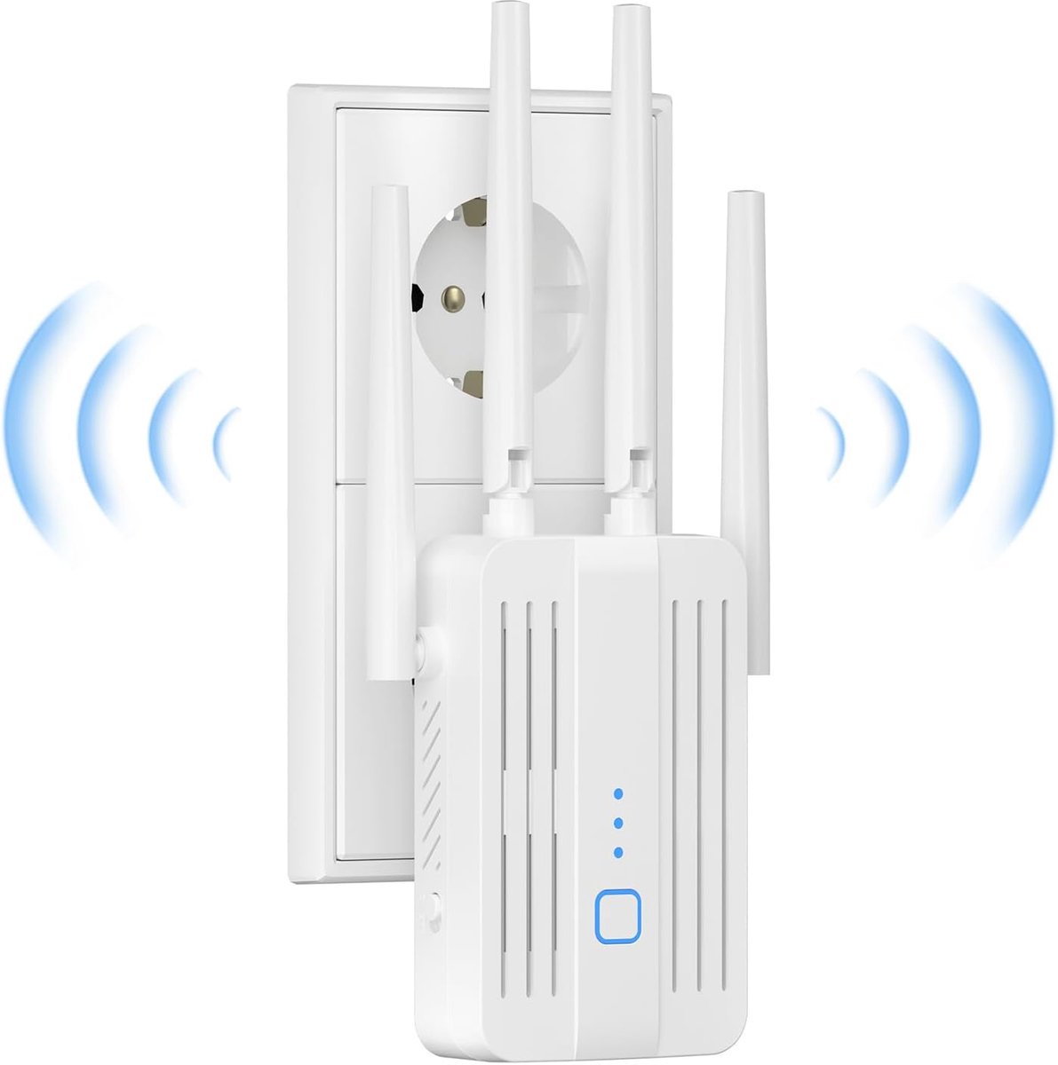 Wifi-versterker, WLAN-repeater, 1200 Mbit/s, wifi-signaalversterker met dual-band (2,4 en 5 GHz), repeatermodus/access point-modus, compatibel met alle routers, eenvoudig