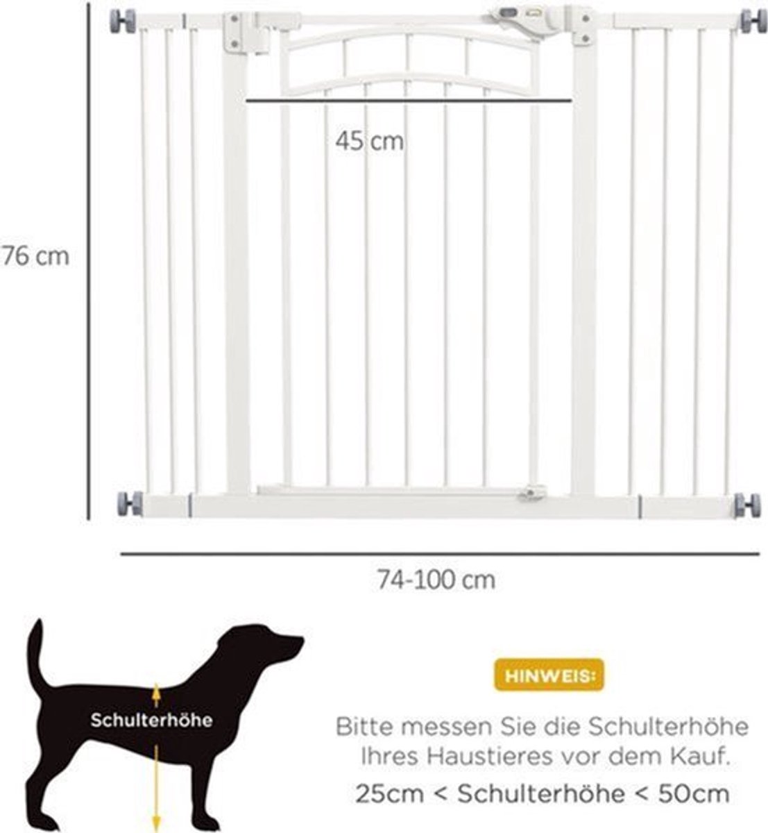 Veiligheidshek Hondenhek Traphekje Huisdierhek Kinderhek Hek voor Honden – Wit – Automatisch Sluitend – Eenvoudige Montage Uitbreidbaar