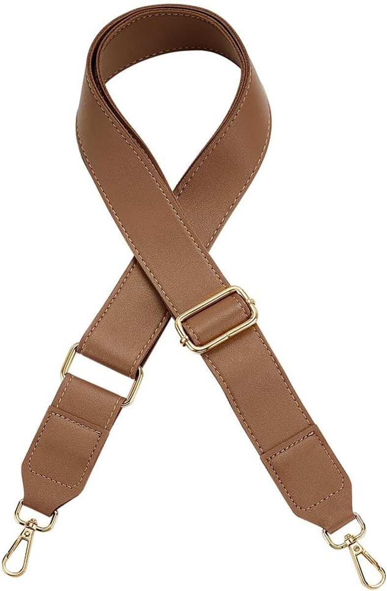 PandaHall Vervangende riem van leer, verstelbaar, 3,8 cm breed, schoudertasriem, Kameel, 11 cm x 11 cm x 3 cm