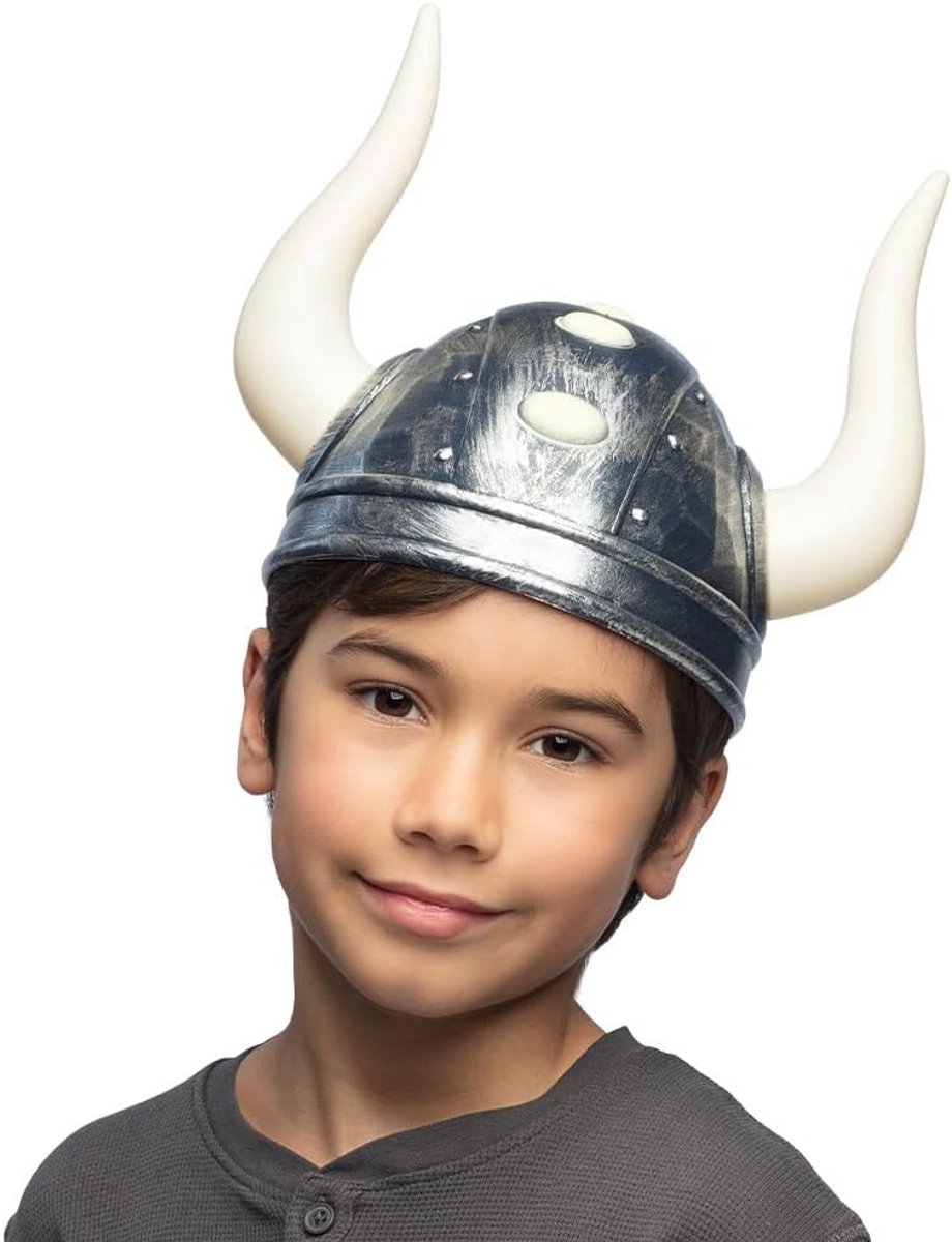 - Vikinghelm Ivar voor kinderen, afneembare hoorns | Hoed voor kostuums, carnaval, cosplay en themafeest, Scandinavische krijger, gladiator
