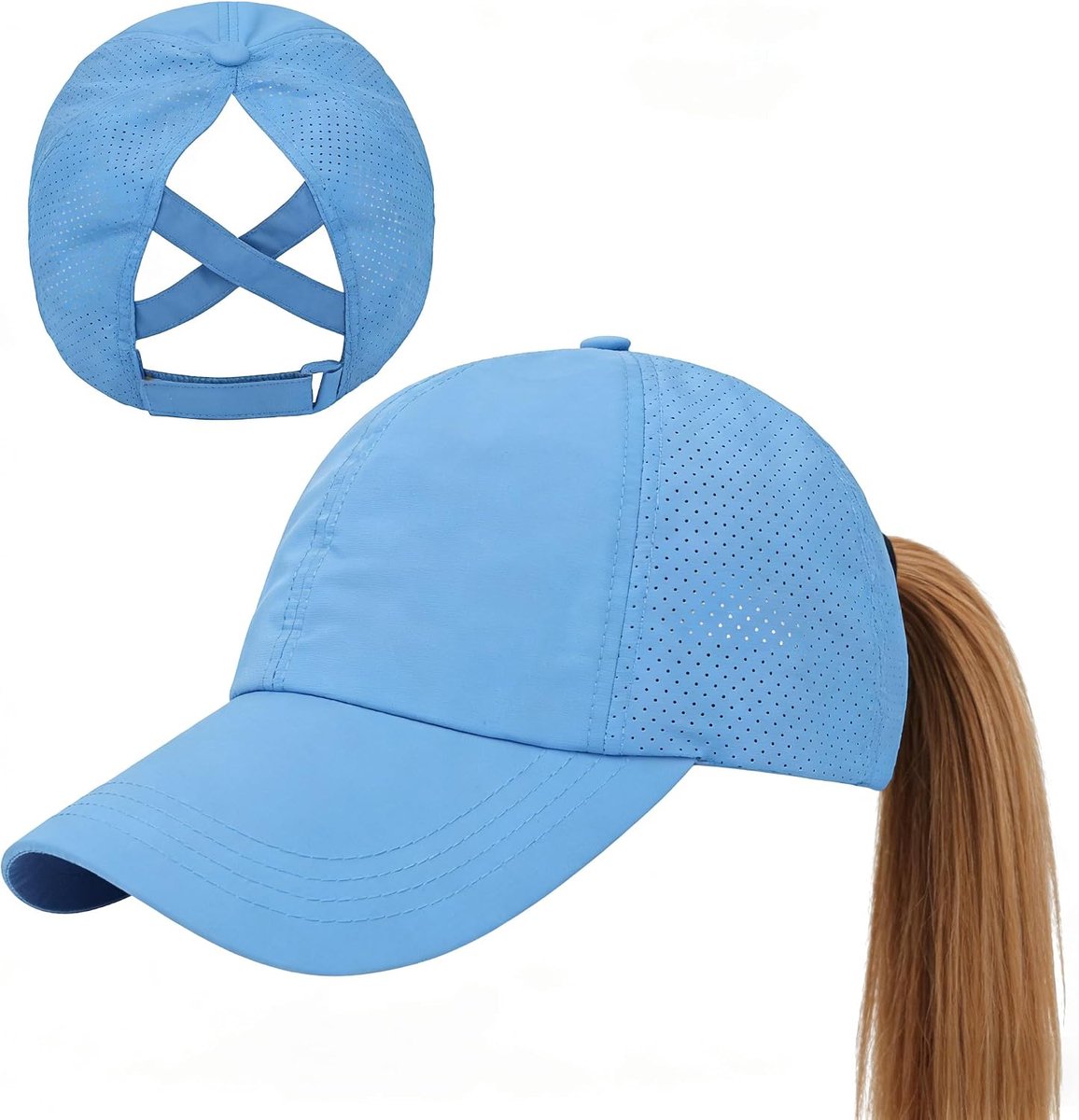 Baseballpet voor dames, verstelbaar, sneldrogend, mesh, ademend, baseballpet, zonwering, baseballcap