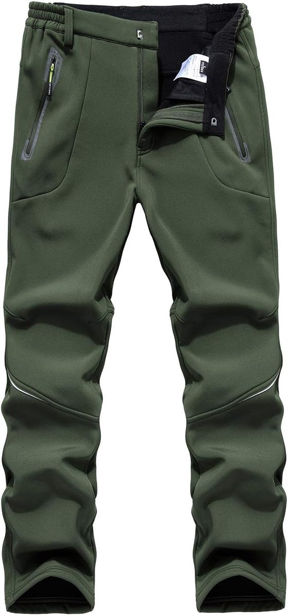 Heren Winter Fleece Dikke Warme Outdoor Broek Winddichte Waterdichte Broek Wandelen Broek Zachte Shell Heren