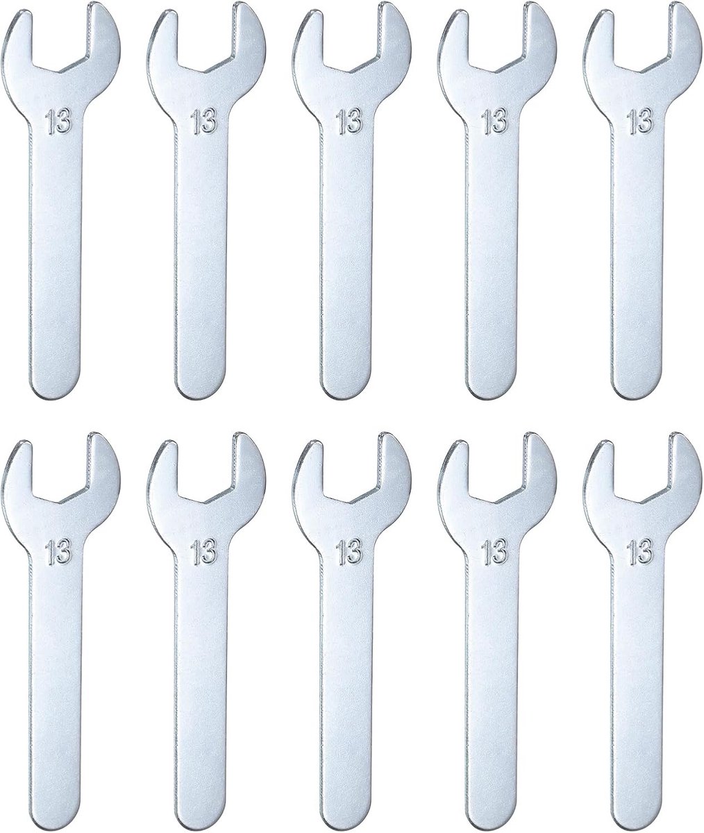 10 stuks kleine moersleutel, open ringsleutel, 13 x 87 x 2 mm, metrische U-vormige enkele ringsleutel, superdunne, kleine platkop-galvanisatiesleutel voor reparatie