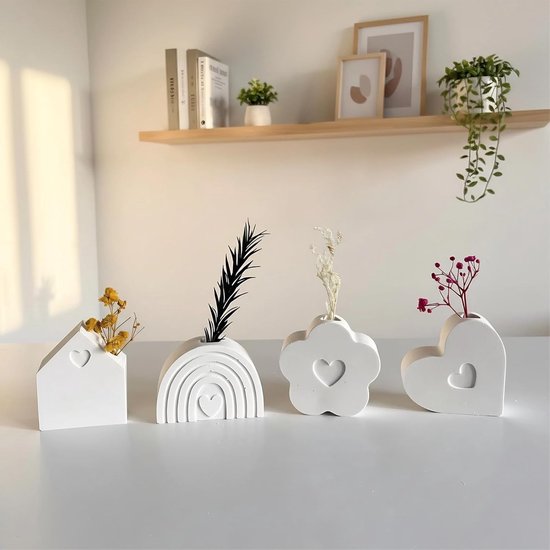 4 stuks siliconen vormen, gietvormen, kerstgietvorm, kaarshouder, gipsvormen om te gieten, siliconen vaasvorm, doe-het-zelf kerstdecoratie, voor kaarsen, zeep, hars, bloemenarrangement — afbeelding 3