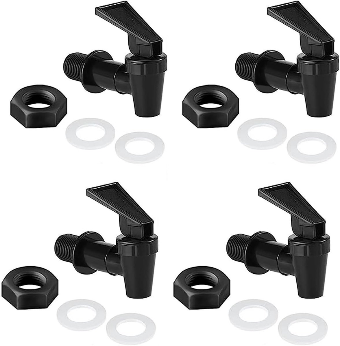 4 stuks kunststof drankdispensers, tapkraan, universele tapkraan, waterdispenser, reservetaps, voor koude dranken, biervat, drinkfontein, glazen flessen, koffie, sap