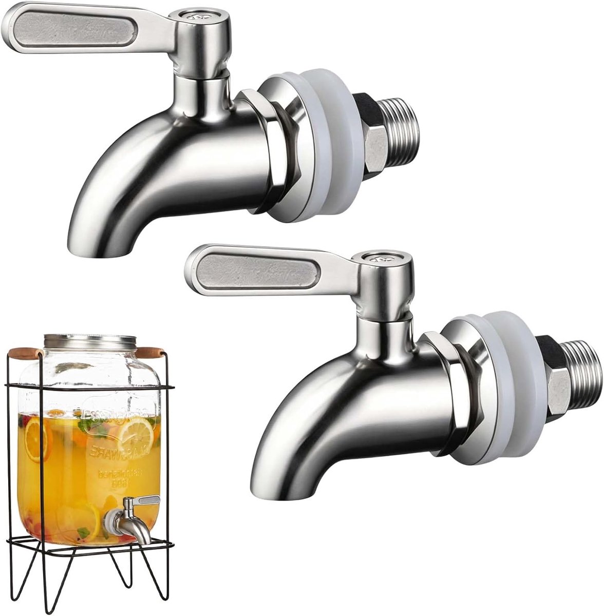 2 stuks drankdispenser tapkraan vervanging, 16 mm, drankdispenser vervangende tapkraan, waterdispenser reservekapen, drankdispenser tapkraan, reservekapen, biertapkraan, voor drankreservekranen