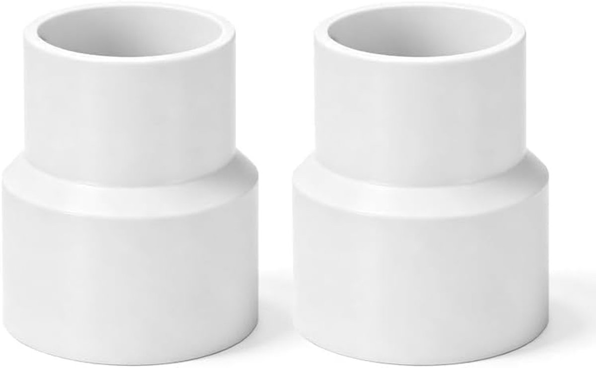(40 tot 32 mm) aansluiting slangverloopstuk, PVC, 2 stuks, wit, 40-32 mm | Waterdicht ontwerp, vloeibare stroomaansluiting, duurzaam pvc-materiaal, eenvoudige installatie van de slangen