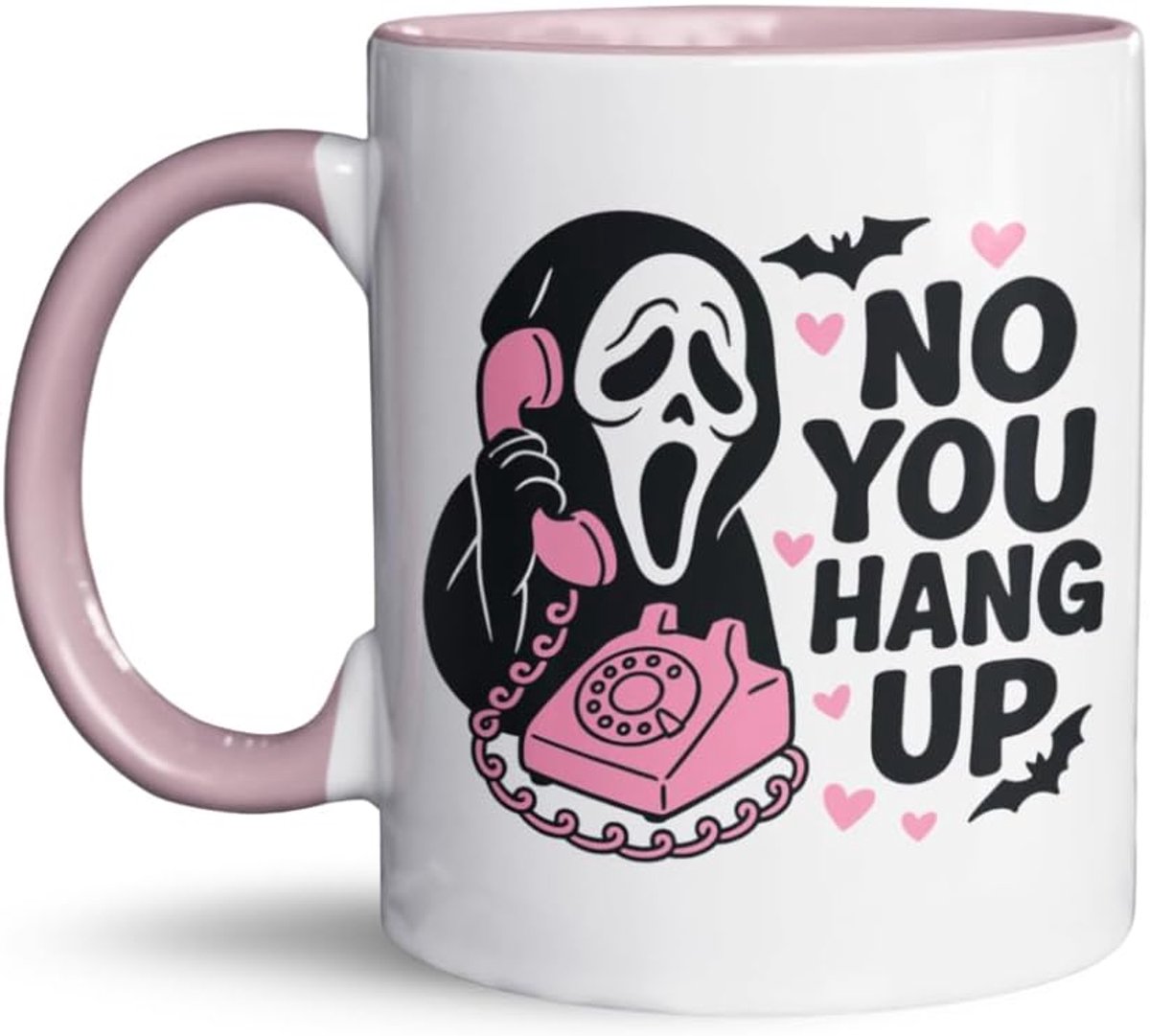 You Hang Up Mug – Funny Horror Coffee Cup for Couples – Ghostface Inspired Halloween – Cute Spooky Movie Gift for Boyfriend or Girlfriend – Horror Lover Ceramic Mug – Scary Movie Fan Cup (11oz)