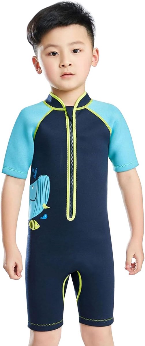 Jumpsuit voor kinderen, 2,5 mm, korte mouwen, eendelig badpak