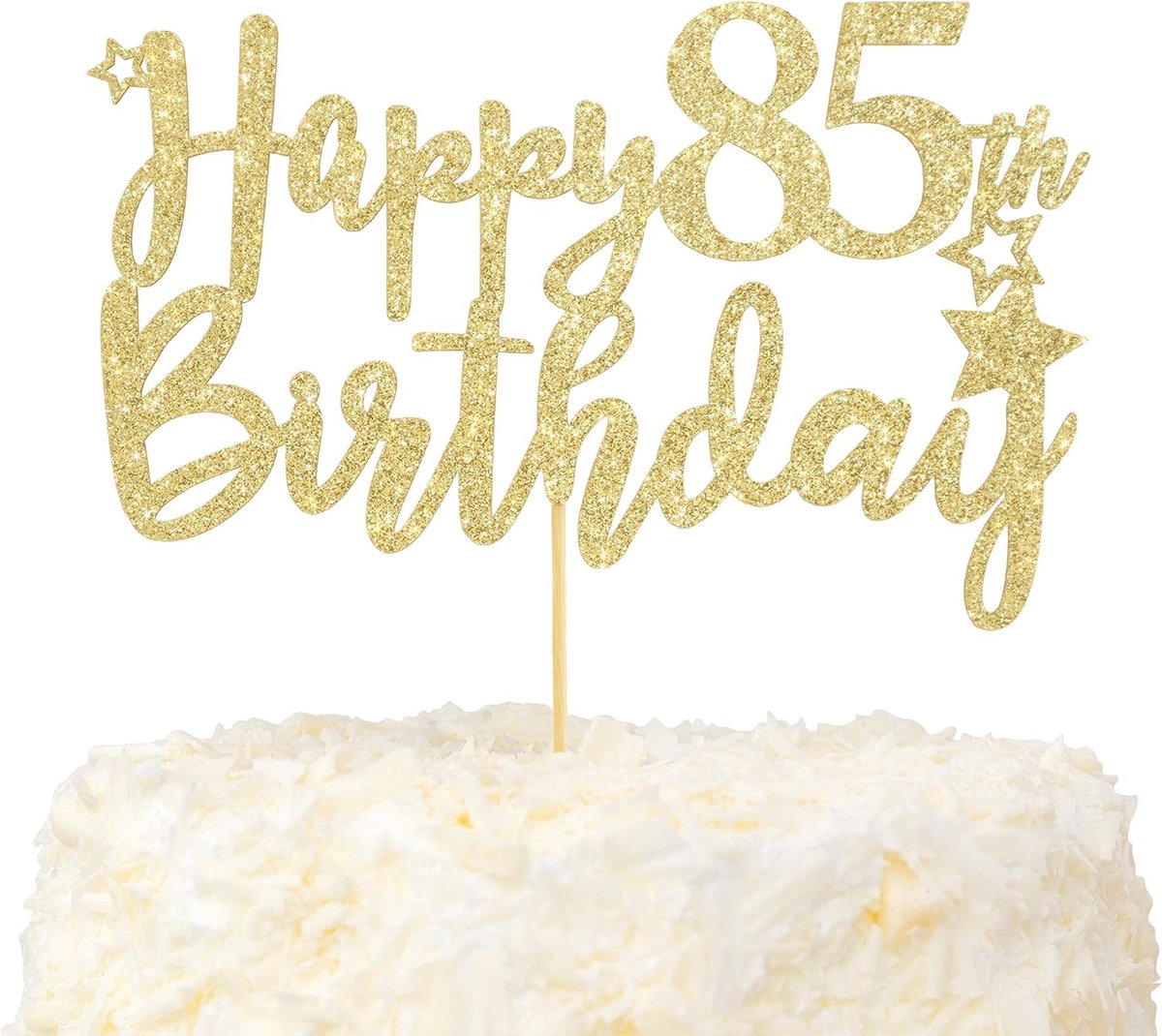 Happy 85e Verjaardag Taart Topper Hallo 85 en Fantastisch Taartdecoratie Goud Glitter Proost op 85 Jaar Feestdecoratie