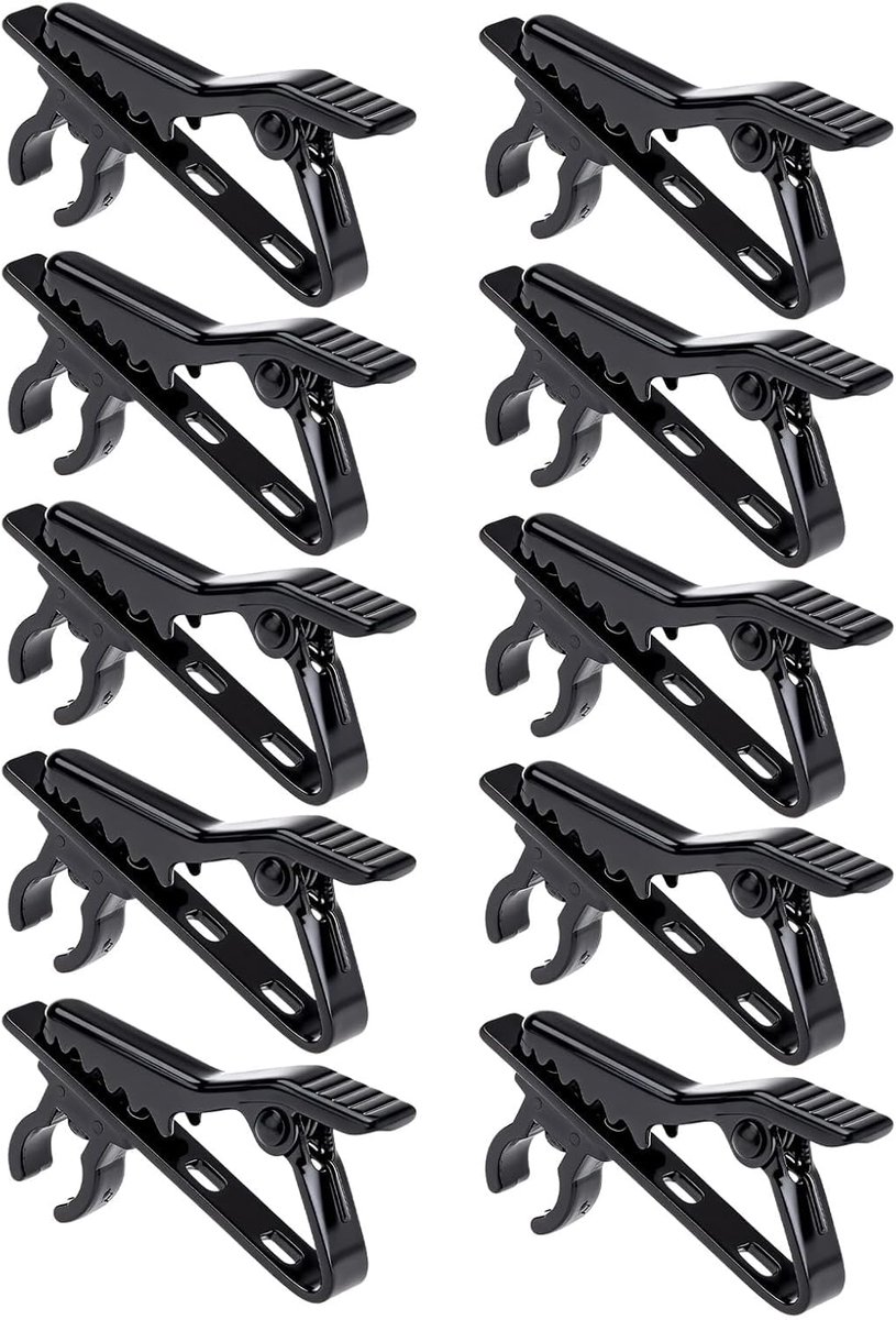 Image of 10 stuks mini-lavalier-microfoonclips van metaal, microfoonklemhouders, reverskraagclip en houder voor 6 mm kabel, microfoonclips voor standset, voor interviews, vergaderingen, lezingen en livestreams