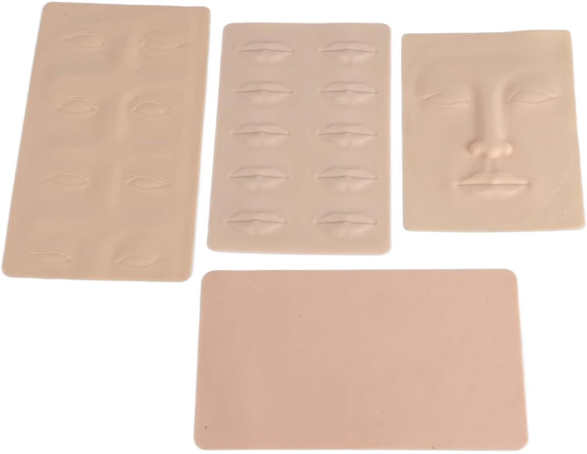 4 stks Zachte Siliconen Dikke Blank Tattoo Praktijk Huid voor Tatoeëren Lip Wenkbrauw Gezicht Tattoo Praktijk Huid Tattoo Accessoire voor Beginners