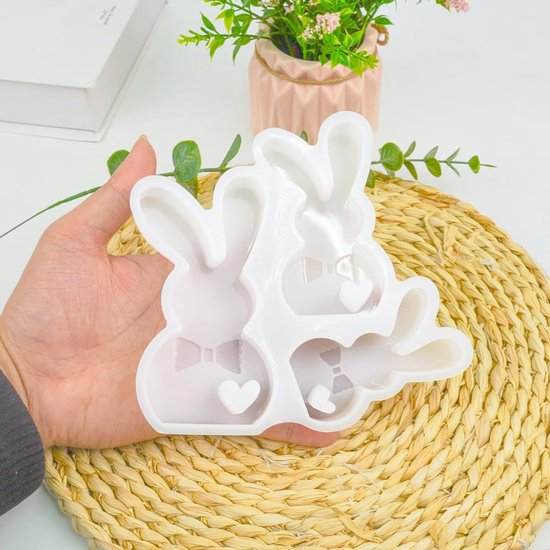 Gietvormen voor Pasen, siliconen vorm, paashaas met liefde, doe-het-zelf gietvorm, haas, siliconen vorm, voor Pasen, gietvormen, siliconen paashaas voor gips, kaarsen, doe-het-zelf — afbeelding 4