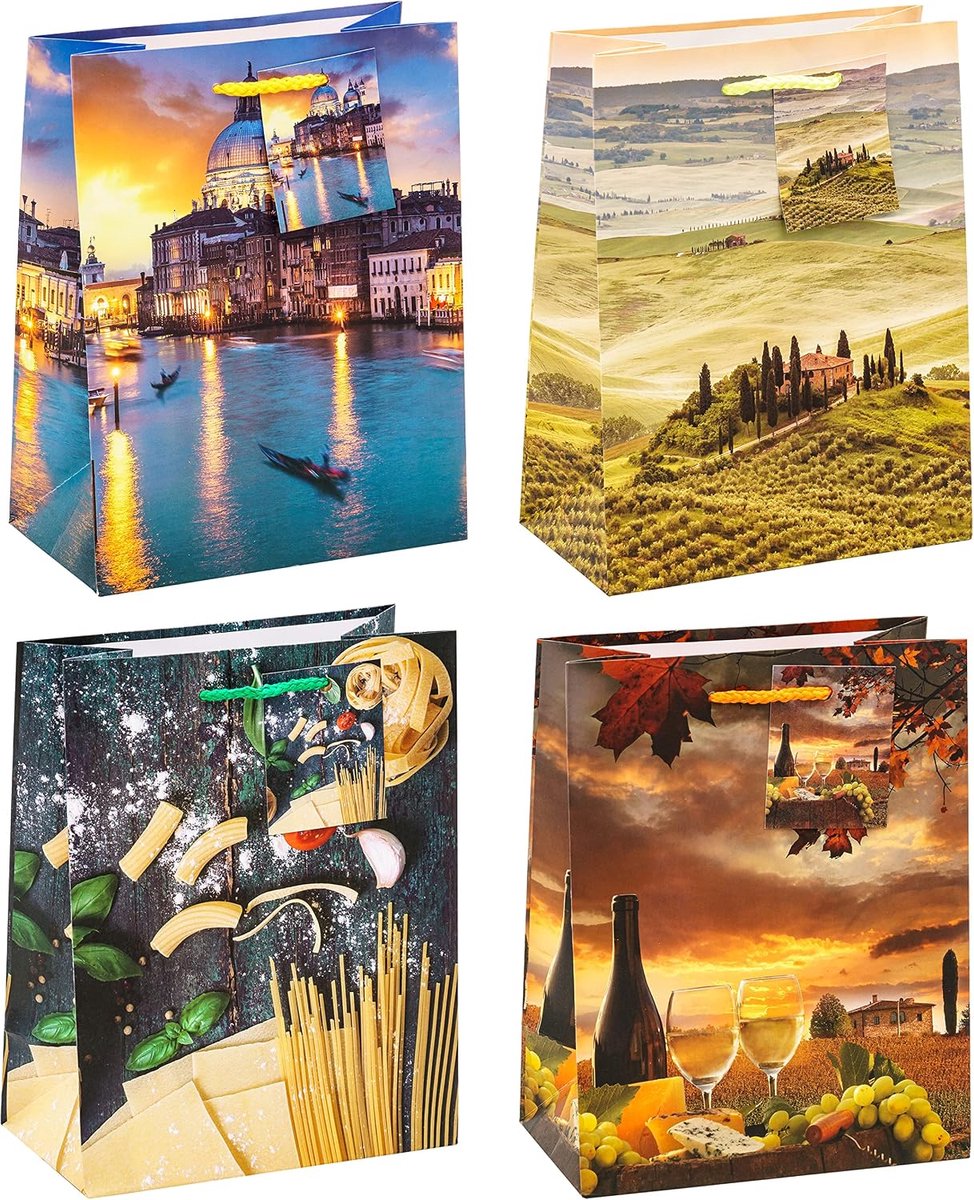 82010 geschenkzakje Toscane & Venetië, verpakking van 12 stuks, grootte: medium (23 x 18 x 10 cm)
