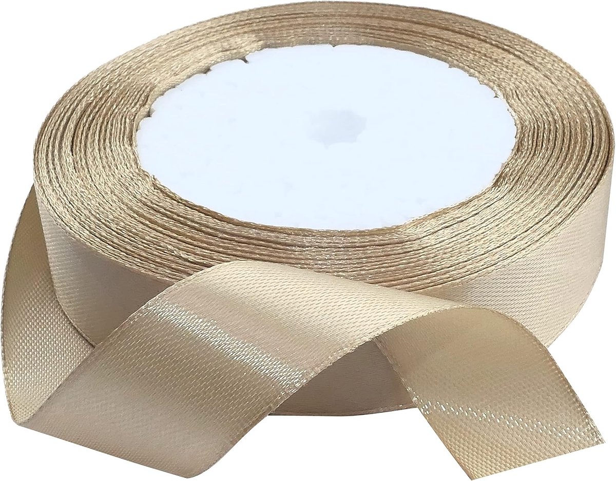 - C50417 Fijn glanzend decoratief satijnen lint - 20mm x 22 meter - laté - creatieve projecten naaien, kunst, verpakking, geschenken, feest, verjaardag