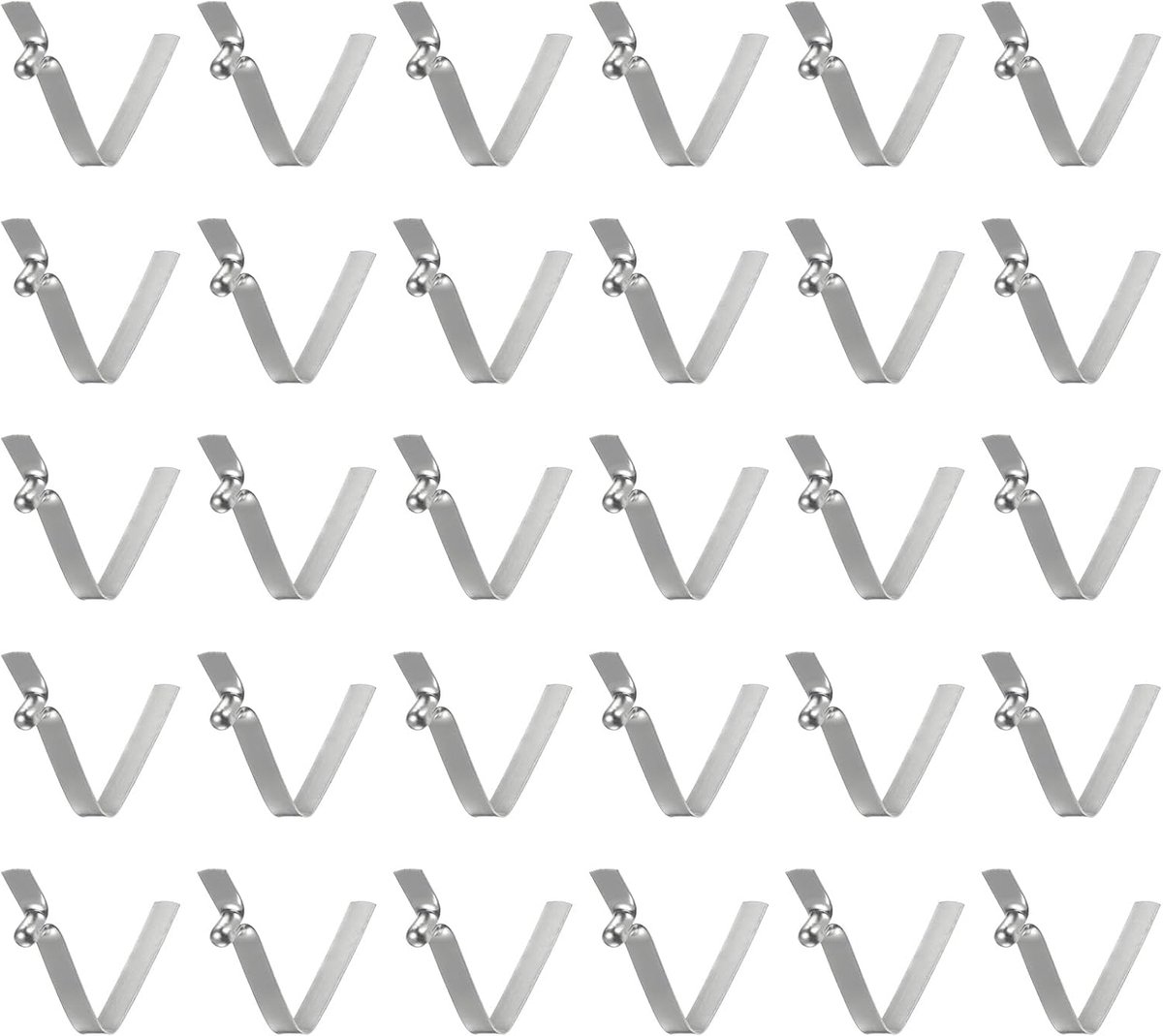 30 stuks eenknops kajak-peddel-snapveerclip 3 x 5 x 22 mm 65 Mn-verenstaal V-vormige holle telescopische vergrendelingsbuisclip voor tent, paraplu, camping