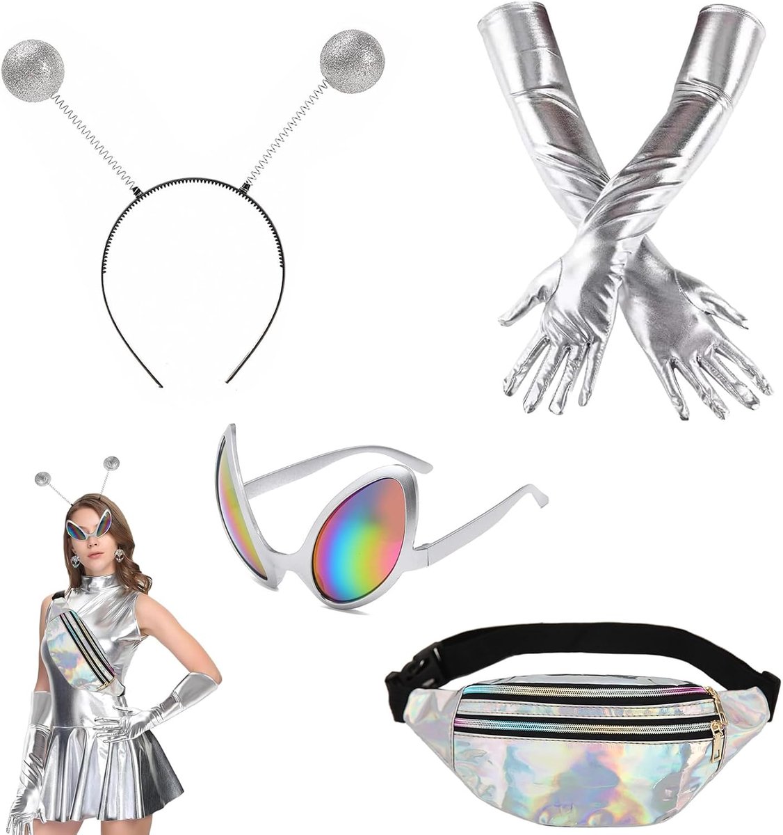 Vierdelige Alien Outfit Set - Laat het zijn (Th Anniversary Box Superdeluxe Cd + BRay Audio + Boek PgLtd - Perfect voor Party en Thema-evenementen