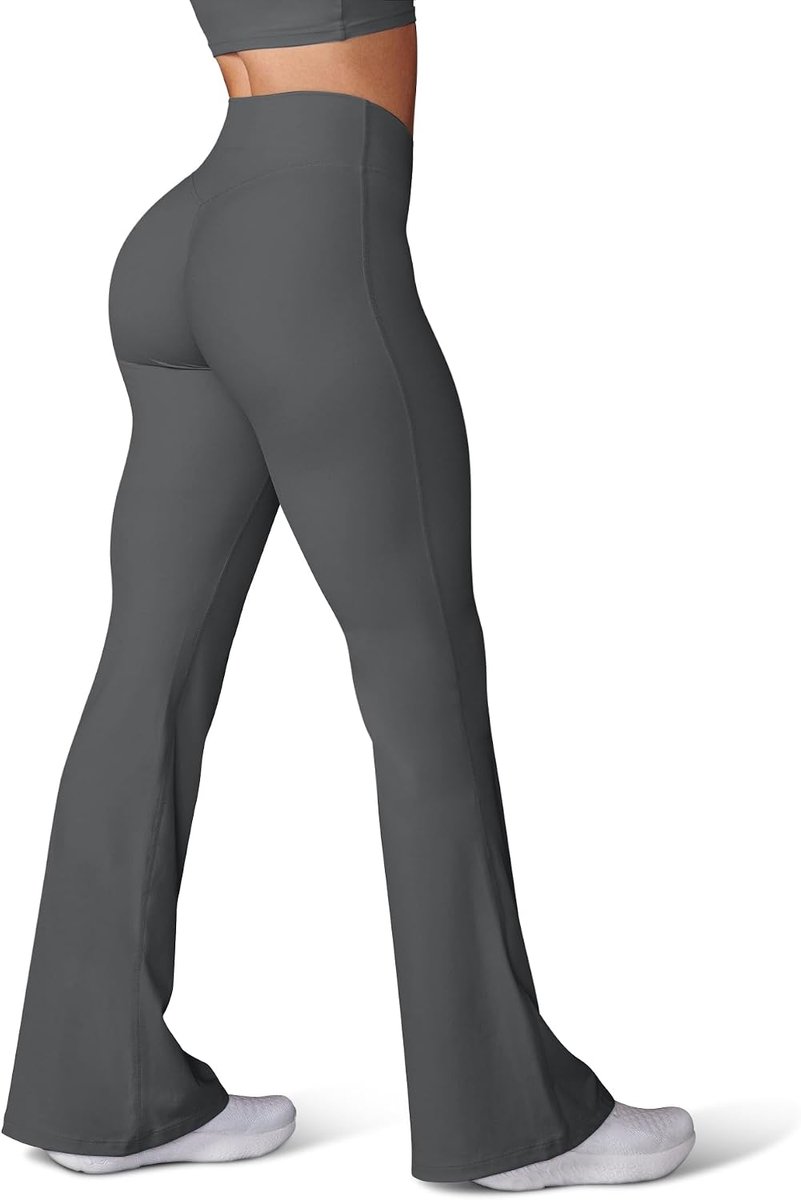 Flare yogabroek voor dames - crossover flare leggings boterzachte hoge taille workout casual bootcut broek