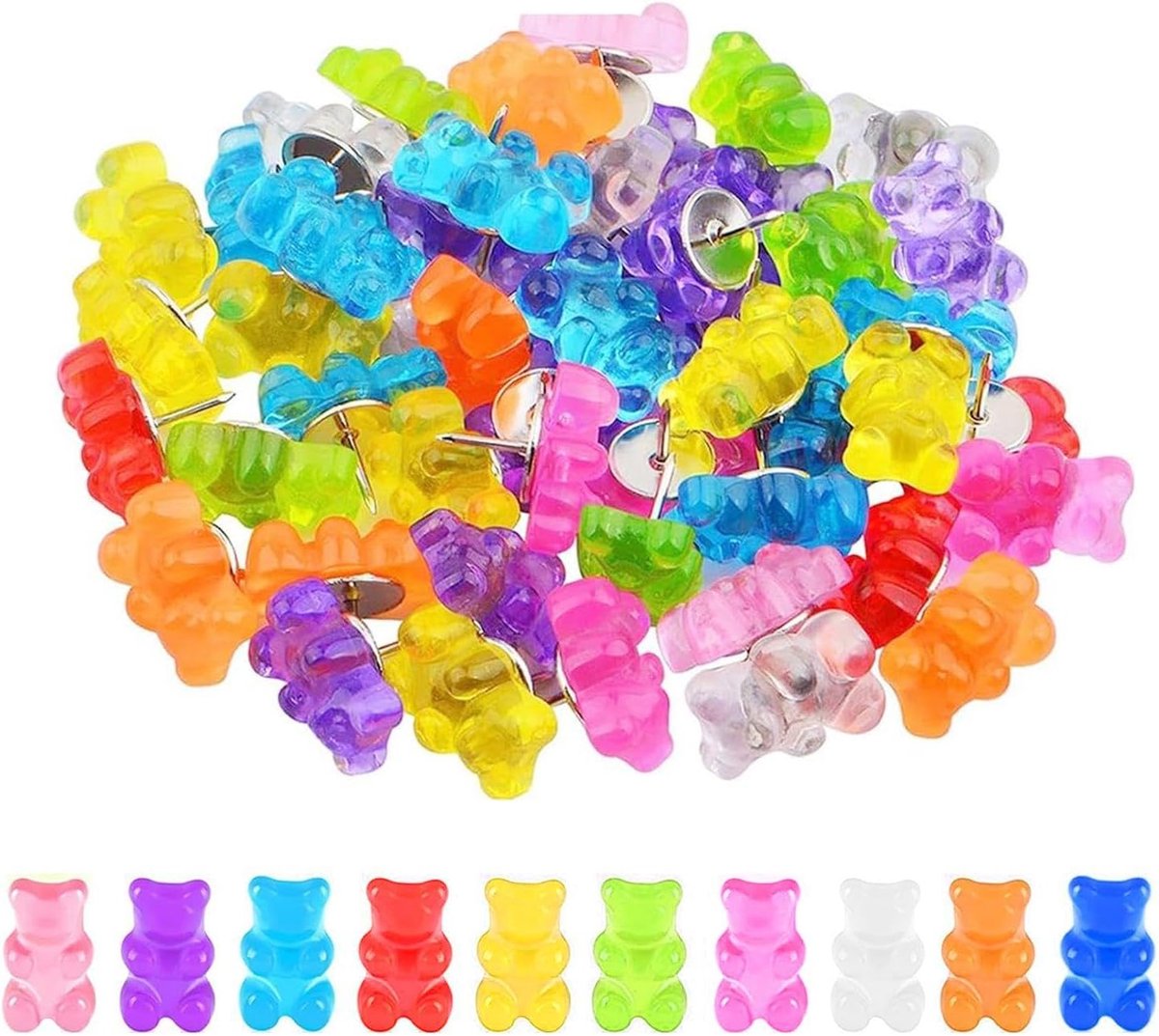 Punaises in berenvorm, schattige tekennaalden, creatieve nagels, decoratieve nagels voor kurkplaten, kantoordecoratie
