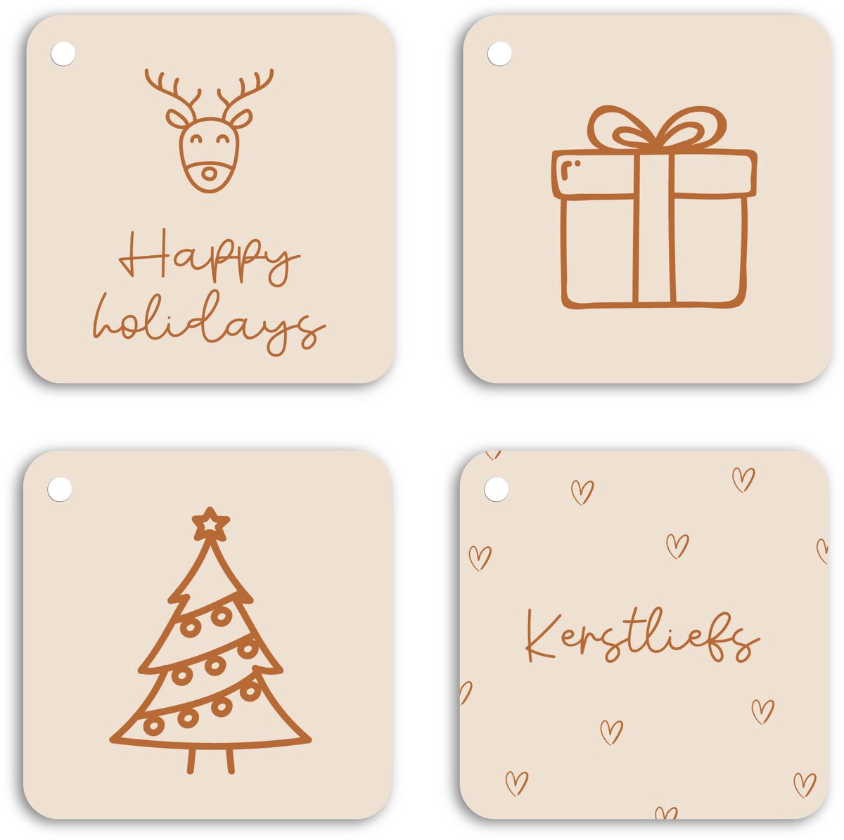 Cadeaulabels kerst - 40 stuks - mini kerst kaartjes- kerst cadeaulabel