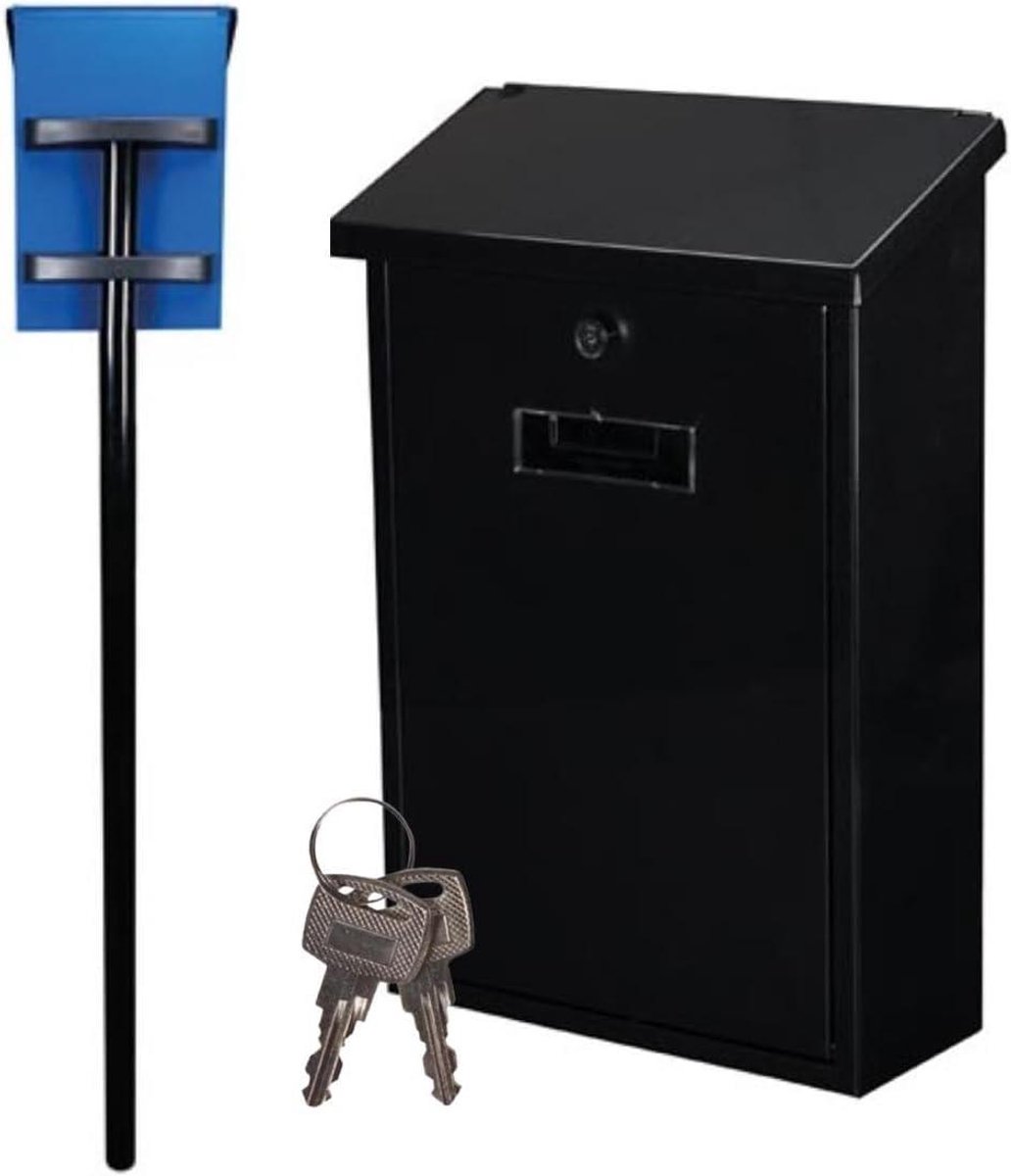 Brievenbus met standaard - Postbus staand - Post ontvangen - Afsluitbaar met 2 sleutels - 40x27cm - Zwart