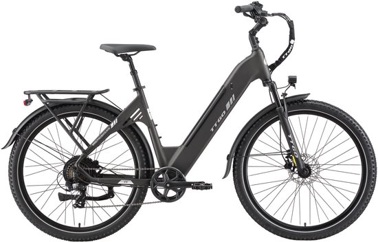 SmartAI 27.5" Elektrische stadsfietsen - 648WH Lithium Accu - Actieradius tot 120 km –250W Motor - 48V 13.5Ah Accu - Shimano 7s - Hydraulische Schijfremmen– Drievoudige Vering - Elektrische Fiets - 70 Nm- Grijs — afbeelding 2