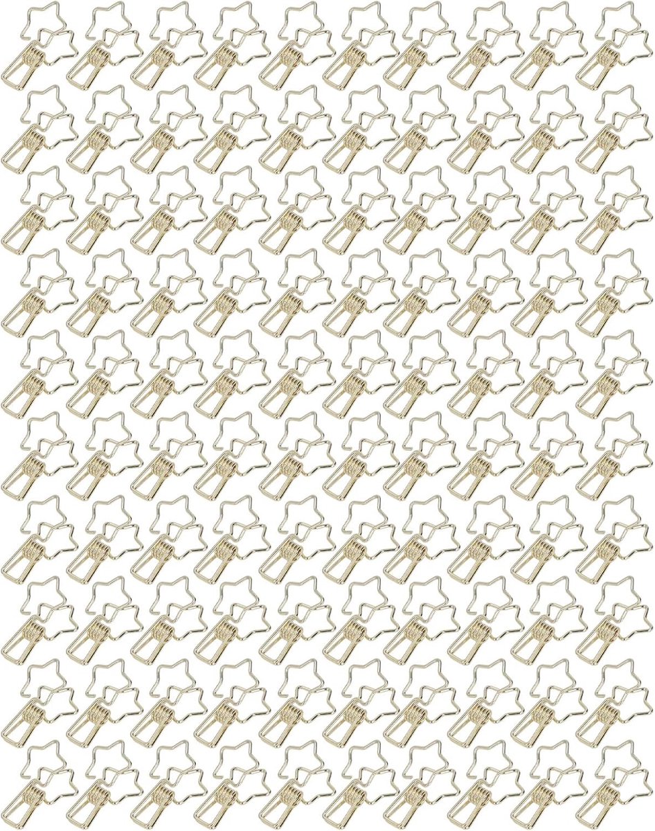 SnelShoppen - Sturdy Kleine Ster Paperclips - 100 Stuks Metaal Clips voor Documenten, Kleding, Notities, Gouden Ster Vormgeving