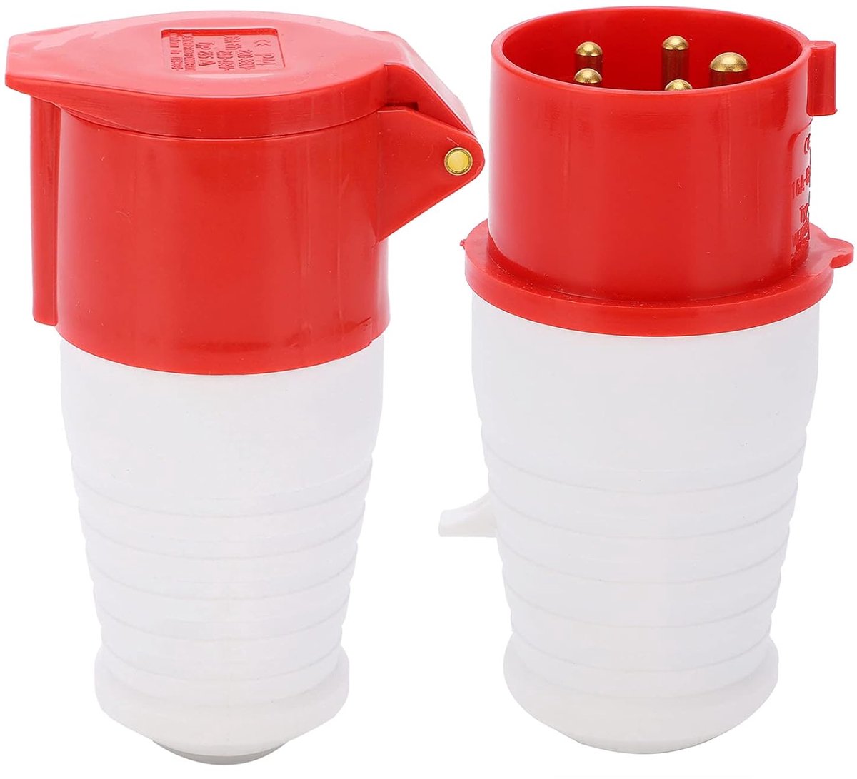 SnelShoppen - Industriele Stekker 16A 5-Pin Coupler 3 Fase IP44 Waterdicht, 220-380V / 240-415V, Hoogwaardige Verbindingen en Adapters voor Bouw, Tuin