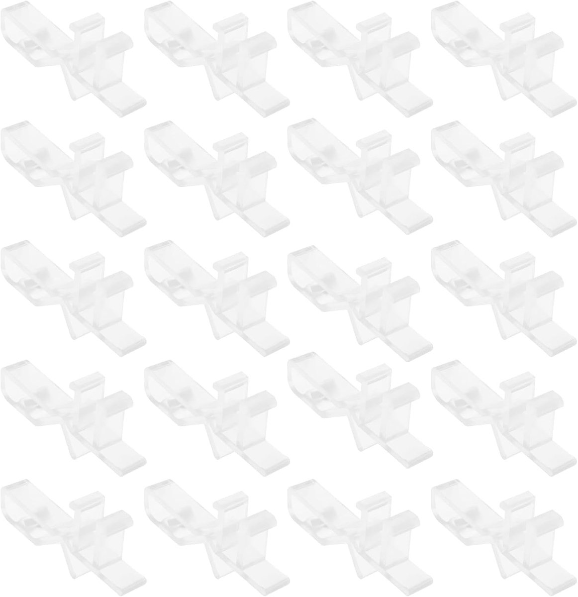 SnelShoppen - 20 Stuks Houten Venetiaanse Jaloezieën Valance Clips 46mm POM Transparant Voor Wood en Faux Wood Jaloezieën