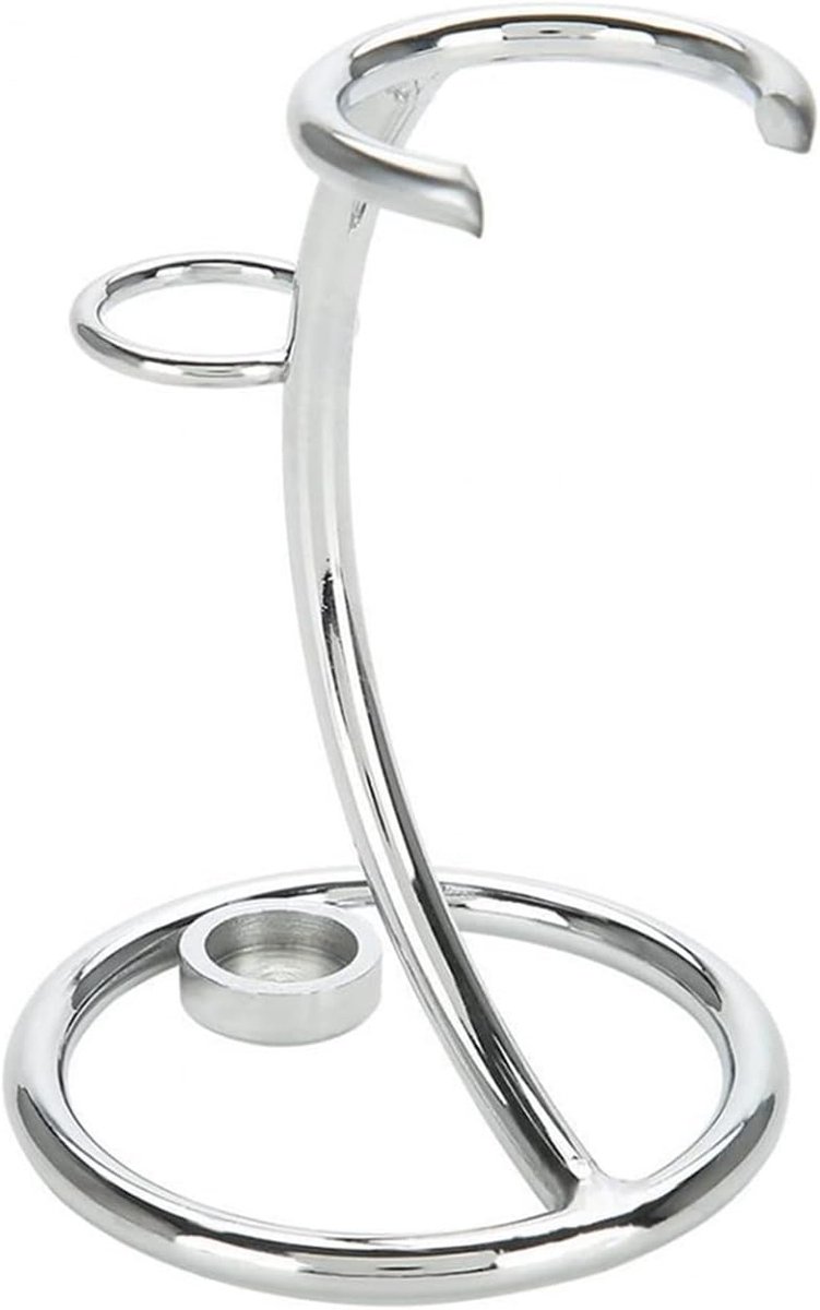 Metalen Scheerkwast Houder en Scheermes Stand, 2-in-1 Curved Design, Perfect Cadeau voor Mannen en Scheerliefhebbers