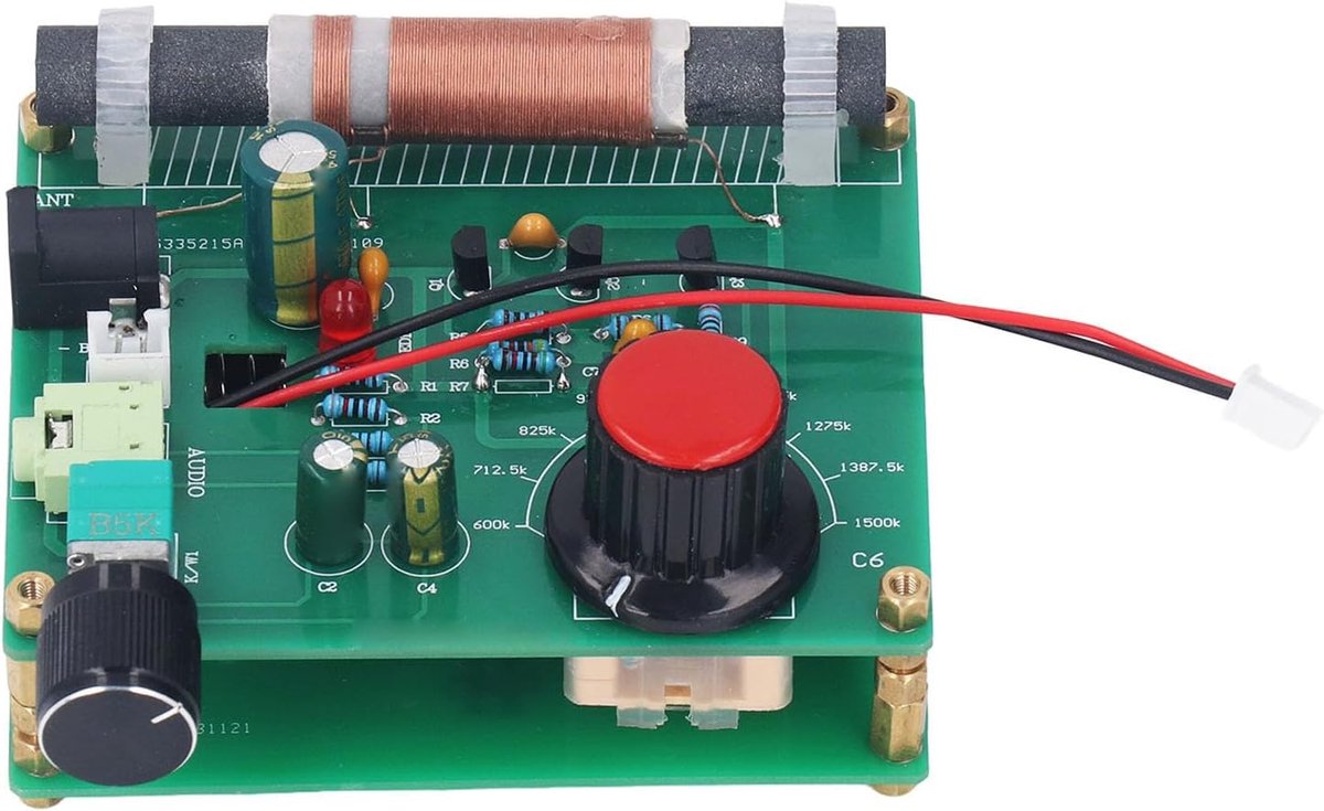 SnelShoppen - AM Zender met 3.5mm Hoofdtelefoon Jack en Frequentiebereik 600-1500kHz, Draagbaar voor Radio Testen en Audio Experimenten, 5-12V