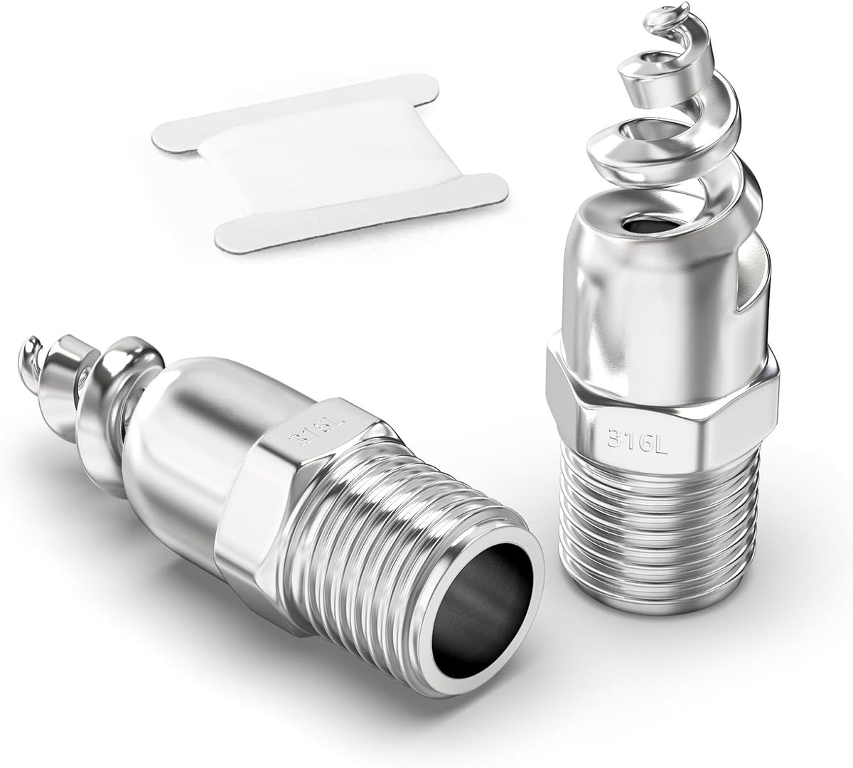 2pcs 304 Stainless Steel Spiral Cone Spray Nozzle, 1/4" Male Dust Remove Sprayed Sprayer for Gas Cooling, Wash, Fire - ShopVlot