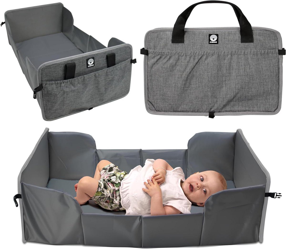 Reiswieg Baby - Opvouwbaar Matrasje - Overal Slapen - Lichtgewicht Compact - 41 x 74 cm - Zwart