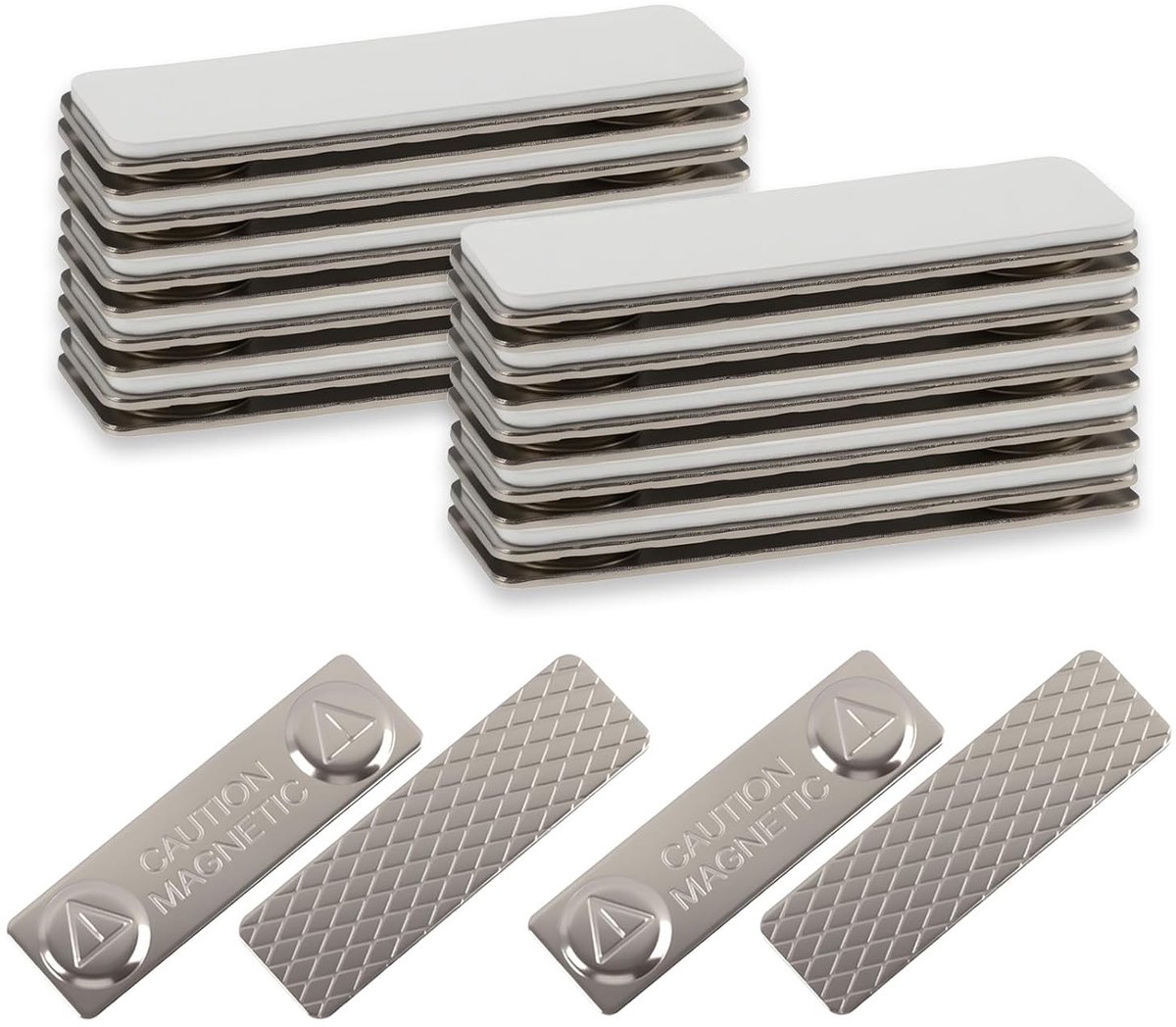 Magneetstrips - Wit - 45 x 13 mm - Zelfklevend Bevestigingssysteem zonder Boren - Voor Thuis en Kantoor