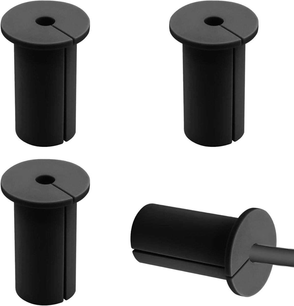 SnelShoppen - 4 Stuks Silicone Kabeldoorvoer Grommet voor Muur, Dicht, Elastisch, Ideaal voor Kabels in Huis, Industrie en Meubels