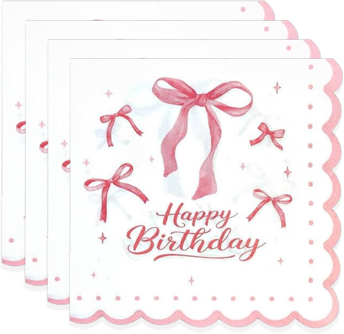 SnelShoppen - GoldRock servetten decoratie met roze strik - Luxe papieren servetten voor feestelijke gelegenheden, verjaardagen, bruiloften, picnics e
