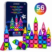 Joyage Mini magnetic tiles Travel set - 56 stuks - Magnetische tegels Reisset - Reisspeelgoed Magnetisch bouwspeelgoed - Magnetisch speelgoed voor onderweg - Montessori Speelgoed voor in de auto - Sinterklaas cadeau Magneten speelgoed jongens meisjes