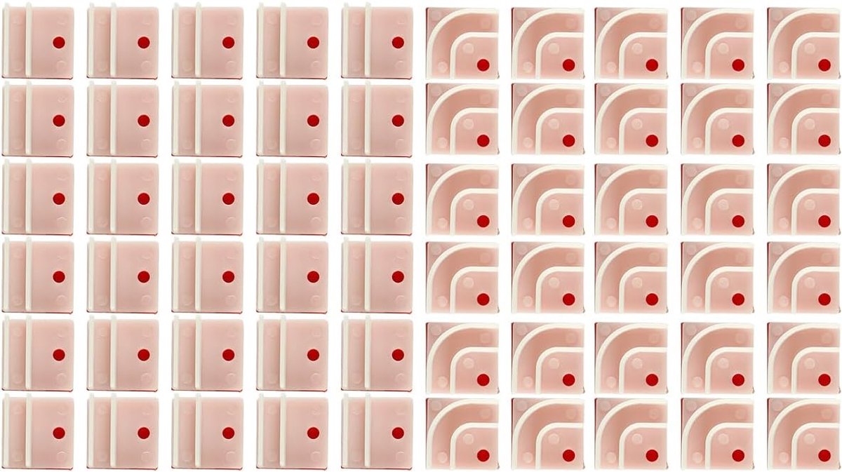 SnelShoppen - 60pcs Zelfklevende Dots Licht Clip Strip Licht Bevestigingsbeugels 90/180 Graden Kaartlijn Klem voor Decoratieve Verlichting Hanger