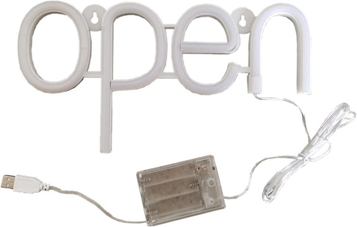 SnelShoppen - Open Neon Inkt Verlichting, Waterdichte LED Lamp voor Buiten, USB en Batterij Voeding, Hoge Helderheid voor Feest, Tuin en Camping